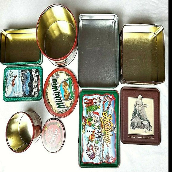 5 Vintage Christmas Tin Canister - Picture 8 of 8